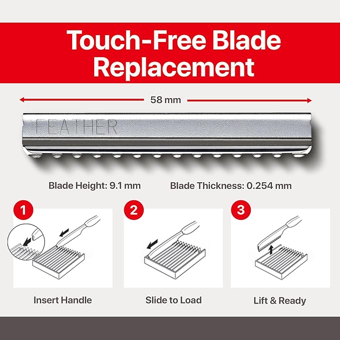 Feather Styling Razor Standard Blades - Professional Hair Cutting Blades for Styling Shaping Feathering &amp Thinning - Stainless Steel Single Edge Guarded Blade - Made in Japan - Refill Pack - 30