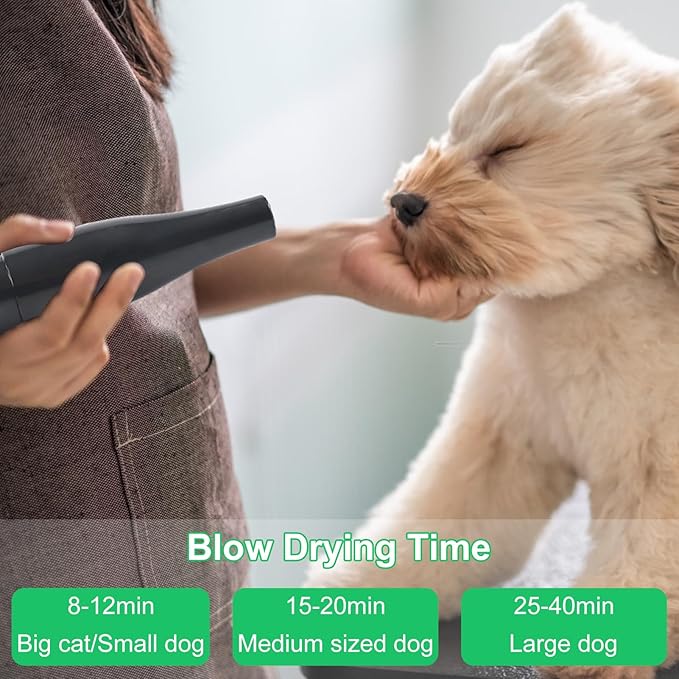 Dog Hair Dryer3.3HP/2400W High Velocity Professional Dog Pet Grooming Hair VacuumTemperature Adjustable Dryer Blower Grooming for Dogs Cats (Black)