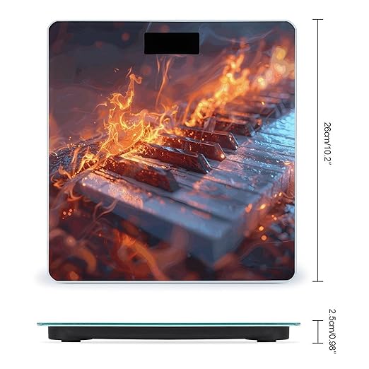 Ice and Fire Music Key Scale for Body Weight Highly Accurate Digital Bathroom Body Scale Digital Bathroom Scales for People Anti-Slip Large LCD Display Smart Scales