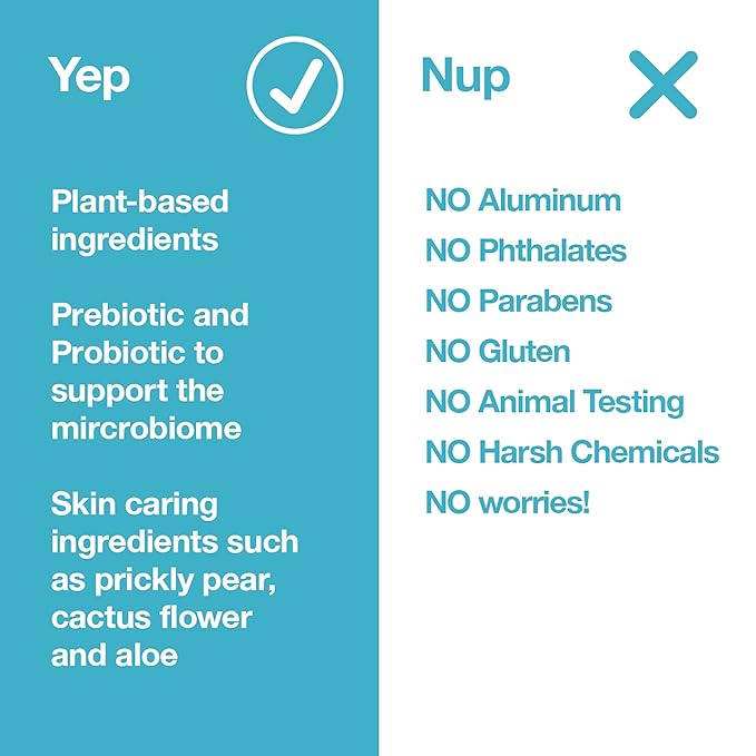 Hume Supernatural Aluminum Free Deodorant for Women &amp Men - Safe for Sensitive Skin - Probiotic Plant-Based Baking Soda Free Aloe &amp Cactus Flower Anti Sweat Stain &amp Odor – After Rain