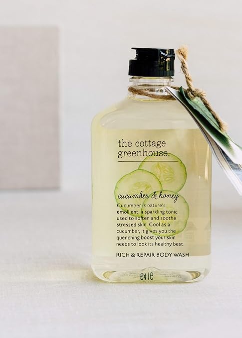 The Cottage Greenhouse Body Wash Luxury Fragranced Shea Butter Moisturizing &amp Hydrating Women's Body Wash Delicate &amp Relaxing Scented Bath Soap for Self Care