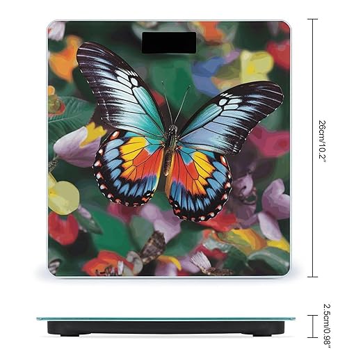 Colorful Butterfly Smart Scale for Body Weight Accurate Bathroom Scale with LED Display Digital Weight Scales Weighing Machine High Precision Scales for Bath Home