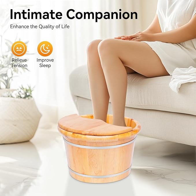 Foot Spa Bath with Massage Rollers &amp Lid Heated Pedicure Tub for Relaxation Circulation at-Home Foot Care for Men &amp Women
