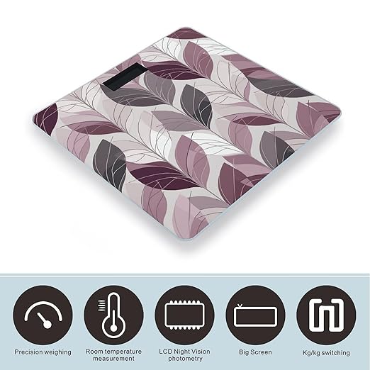Purple and White Scale for Body Weight Precision Bathroom Weighing Scales with Back Lit LCD Display Sturdy Tempered Glass Body Weight Scales Digital Bathroom Scale 400lb