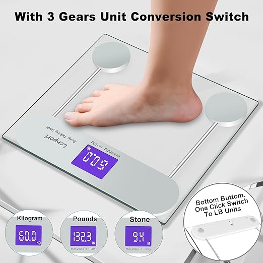 Talking Scales for Body Weight with Pure North American Male VoiceHighly Accurate Talking Bathroom Weight Scale with Large LCD ScreenTalking Scales for Visually Impaired and Seniors 440Ibs