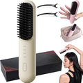 2026 New Cordless Styling Brush for Short Hair Styling ToolsHeated Brush for Short HairPortable Travel StraightenerUSB Rechargeable4 Temps Fast Heating CeramicSmooth Frizz Styling Tool (Yellow)