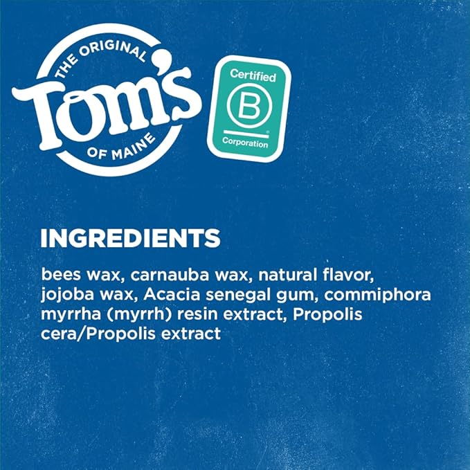 Tom's of Maine Naturally Waxed Antiplaque Flat Dental Floss Spearmint 32 Yards 6-Pack (Packaging May Vary)