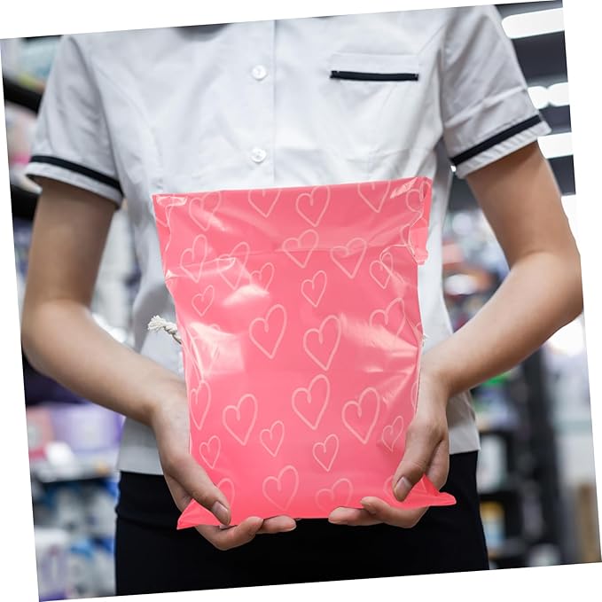 Healeved 100pcs Sanitary Bags for Women Pink Packaging Feminine Pads Disposable Menstrual Pouches Leak Lightweight