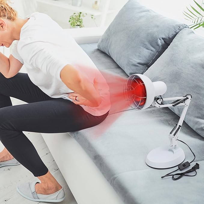 Infrared Light 150W Near Red Light Therapy Heat Lamp for Body Neck Ache Muscle Joint Back Pain Portable Infrared Heat Lamp