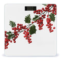Holly Berry Branches Weight Scale Large Bathroom Scales Digital Weight with Bright LED Display Non Slip Automatic Weighing Scale Fashion Weighing Machine for Body