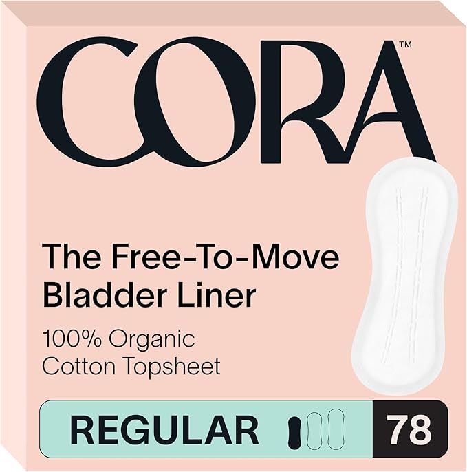 Cora Organic Cotton Feminine Care Bundle | 236 Micro Thin Daily Panty Liners and 78 Regular Bladder Liners | Ultra Thin Postpartum Protection | Unscented