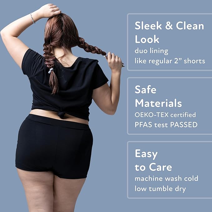 Goat Union Overnight Period Shorts for Women - 2 Absorbent Sleep Period Boyshorts Heavy Flow