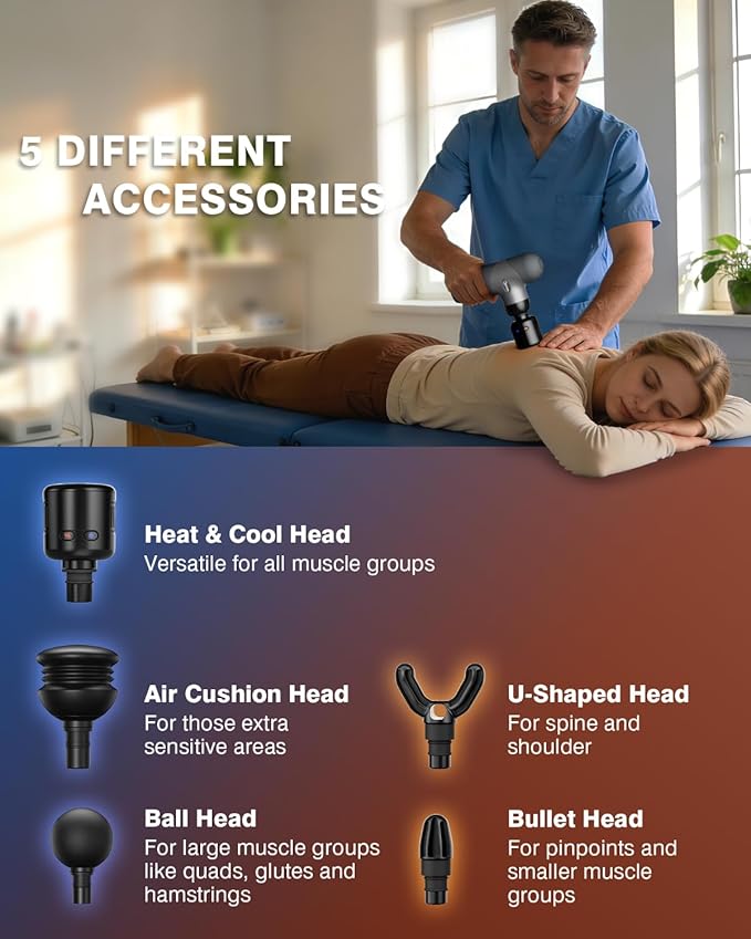 cotsoco Mini Massage Gun with Heat and Cold Therapy for Muscle Recovery Pocket-Sized Deep Tissue Massager Portable Percussion Massage Gun for Pain Relief Birthday Gifts for him her