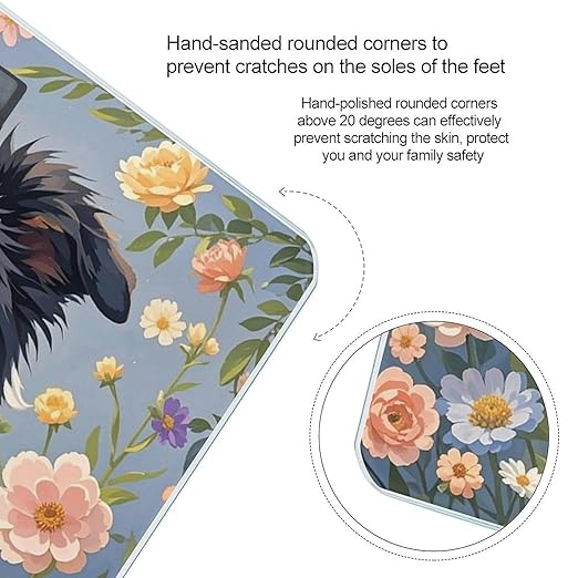 Border Collie Florals Scale for Body Weight Highly Accurate Digital Bathroom Body Scale Digital Bathroom Scales for People Anti-Slip Large LCD Display Smart Scales