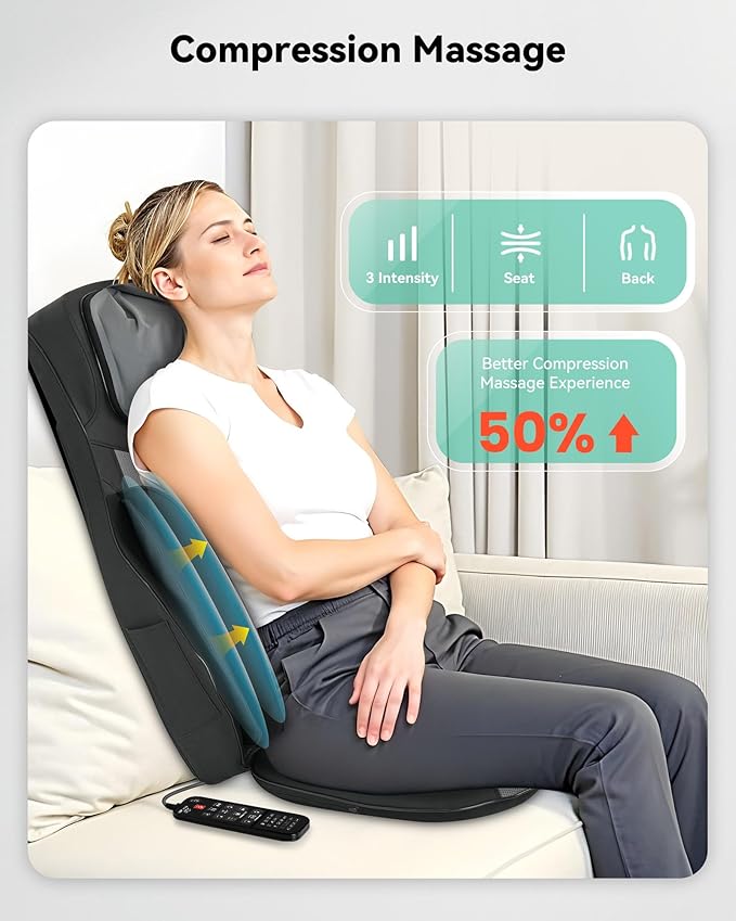 Snailax Chair Massager Cushion and Back Massager Bundle