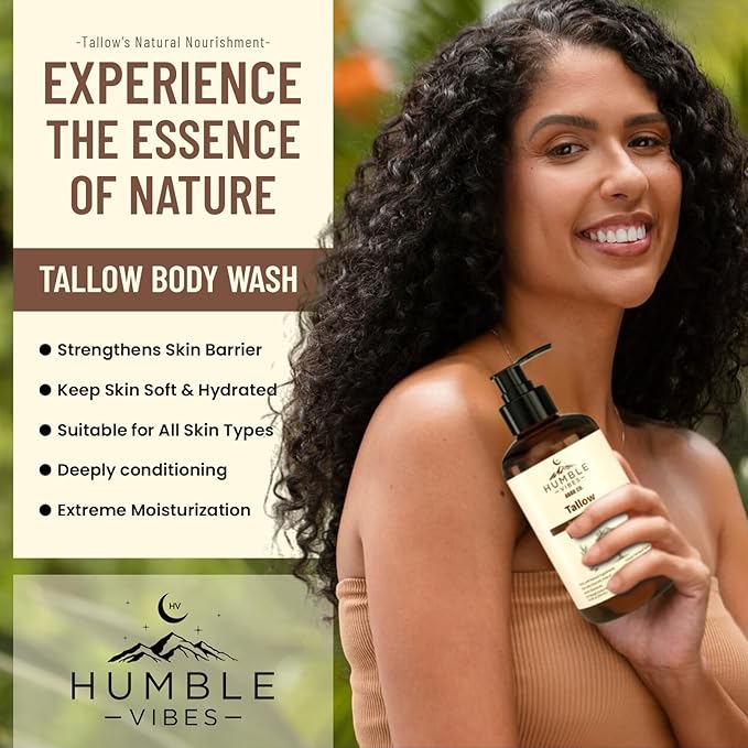 New! Natural Tallow Body Wash Made With Naturally Derived Plant Based Ingredients &amp Tallow Free of Harsh Chemicals Great for Eczema Itchy Dry Skin Moisturization Eucalyptus + Cedar