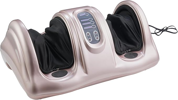 Electric Shiatsu Foot Massager with Heat Deep Kneading and Rolling Remote Control Black (Rose Gold)