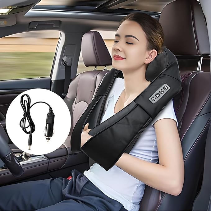 Shiatsu Neck and Back Massager with Heat Electric Deep Tissue Kneading Neck and Shoulder Massage Best Gifts for Women Men Mom Dad Mothers Fathers Day Birthday Gift (NOT Cordless)