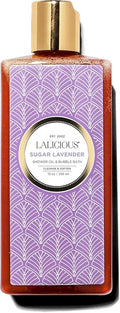 LaLicious Sugar Lavender Shower Oil &amp Bubble Bath - Natural Shower Cleanser with Topical Probiotics &amp Grapeseed Oil - Bath Soap Product for Shower Bath &amp Shaving No Parabens (10oz)