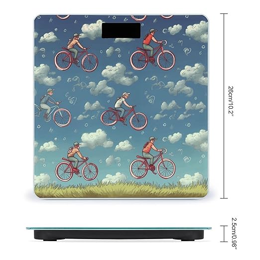 Bikes Bicycle Cycling Bathroom Scale Large LCD Backlight Display Digital Scale Rounded Corners Body Scales Automatic Power On/Off Bathroom Scales for Home Bedrooms