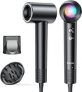 Ionic Hair Dryer with Diffuser - 160000RPM High-Speed Blow Dryer 500 Millons Ions Frizz Free Fast Drying for Women Lightweight Quiet Professional Dryer for Curly or Straight Styles Black