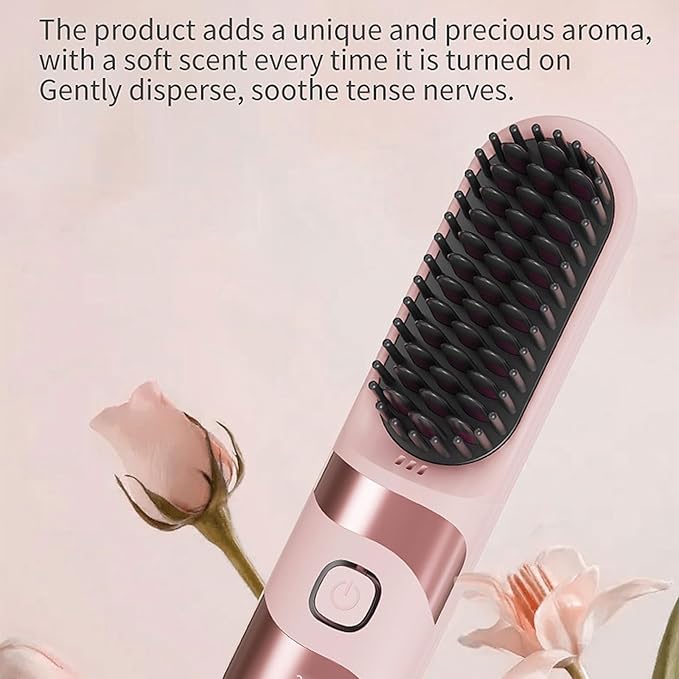 Safe Efficient Hair Straightener Brush ABS Ergonomic Design Portable for Men Women All Styles Portable Hair Straightener