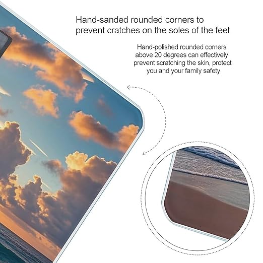 Beach Maui Hawaii Sunset Bathroom Scale for Body Weight Bathroom Weighing Scales with Back Lit LED Display Sturdy Tempered Glass Body Weight Bathroom Scale 400lb Weighing