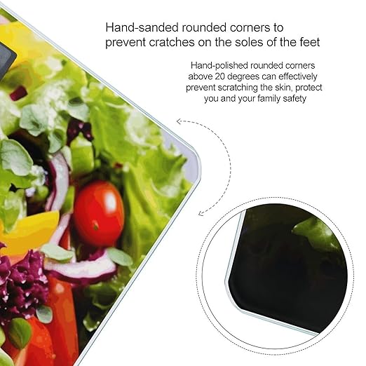 Colorful Various Salad Weight Scale Digital Electronic Scales Bathroom Scale Larg LCD Backlight Display High Precision MeasurementsTempered Glass