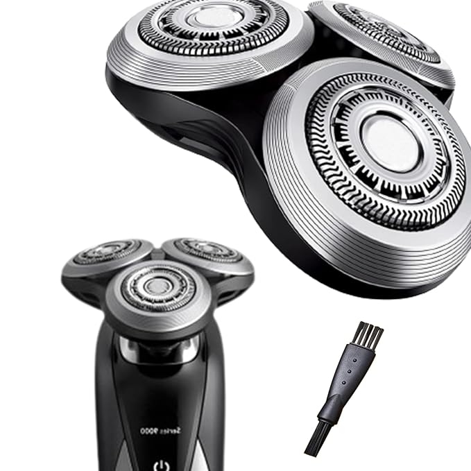 SH90 Replacement Rotary Heads for Philipss Norelcos Shavers Series 9000 New Version of Metal Wheel Buckle and Upgrade Double Layer Precision Blades (1-Pack)