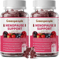 GREENPEOPLE Menopause Supplements for Women Gummies - 16-in-1 Dual Action Menopause Relief W/Black Cohosh Vitex Beef Organs for Hormone Balance Hot Flashes Night Sweats &amp Mood 60 CT (2 Packs)
