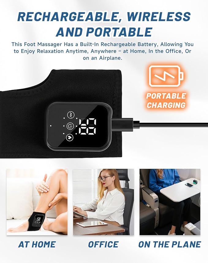 Massager Official - Triple Action Foot Relief Massager for Neuropathy Portable Feet Relieve Machine Rechargeable Relieves Fatigue Just 15 Minutes per Day (1PCS)