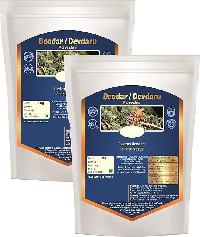 2Pack Devadaru Pow.der - 200 gram (7.05 ounce) - Cedrus Deodara - Deodar Po.wder | 100g each