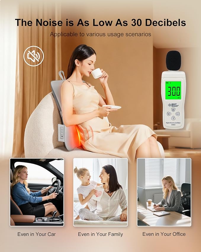 Full Back Massager with Heat – Rechargeable Cordless Back Massager for Pain Relief &amp Deep Tissue 3D Kneading Neck Shoulder Waist Massage for Home Office Car Gifts for Men &amp Women
