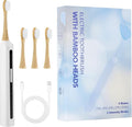 Bamboo Electric Toothbrush丨Rechargeable Electric Toothbrush with 4 Bamboo Heads Soft Castor Oil Bristles5 Moedes&amp3 Intensities 45 Days Battery Life IPX7 Waterproof-White