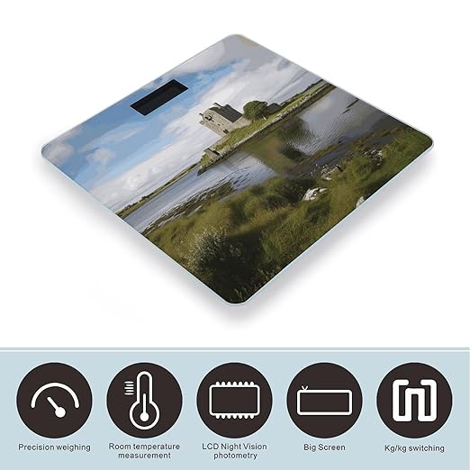 View of The Dunguaire Castle Bathroom Scale Weight Scale for Body WeightHighly Accurate Digital Weighing Machine Clear LED Display Digital Bathroom Body Scale 400lb/182kg