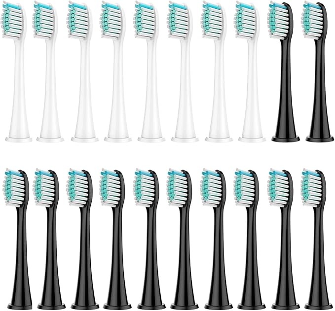 8Pcs Replacement Brush Heads Compatible with Philips Sonicare DiamondClean HX3/HX6/HX9 Series Electric Toothbrush HX6064(8 White 12 Black)