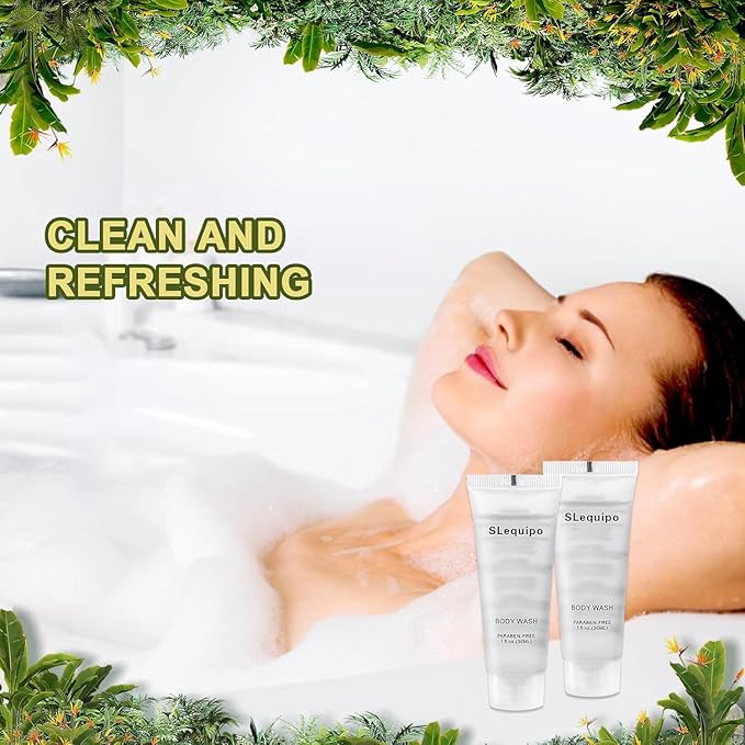 Travel Size Body Wash (1 fl oz 200 Pack) Refreshing Hotel Body Wash Mini and Small Size Body Wash Guest Hotel Toiletries in Bulk
