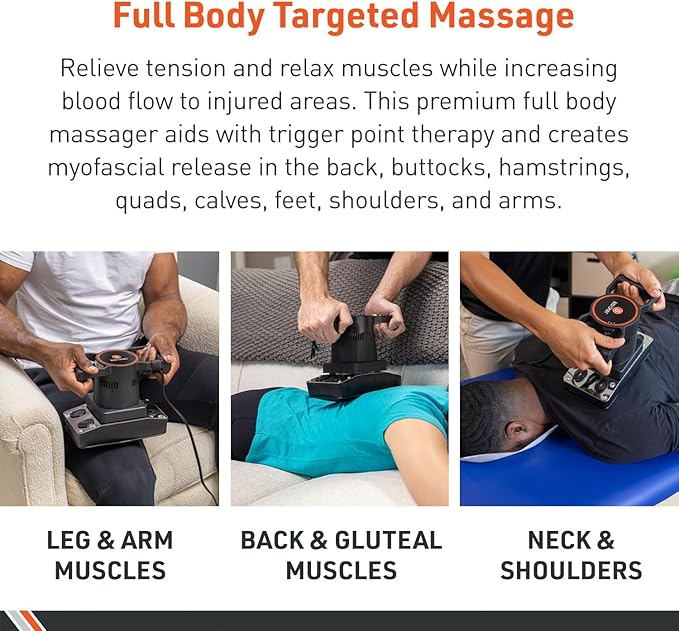 Body Sport Therapeutic Dual Speed Professional Vibrating Massager for Pain &amp Aching Muscle Relief – High-Powered Effective Chiropractic Myofascial Release Tool &amp Trigger Point Therapy
