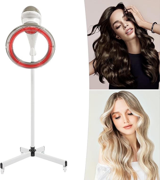 110V 950W Stand Salon Hair Dryer Professional Infrared Hair Color Processor Perm Styling Hair Processor for Salon &amp Home Use Quiet Care (Grey)