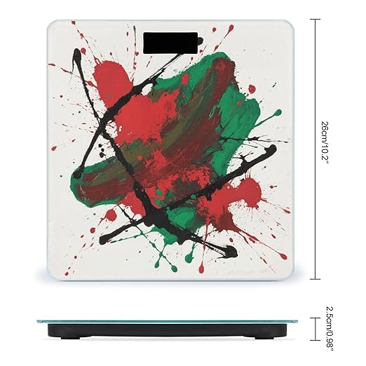Colorful Paint Splatter Art Bathroom Scale for Body Weight LCD Display Digital Bathroom Scale Tempered Glass Bathroom Weight Scales Fashion Smart Scales for Home Bedroom 400 Lb
