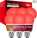 Aogled Red Light Bulbs for Sleep 9W E26 Red Night Light670nm LED Light Bulb A19 120V Equivalent Dim Light Bulbs for BedroomBaby NurseryNatural Sleep