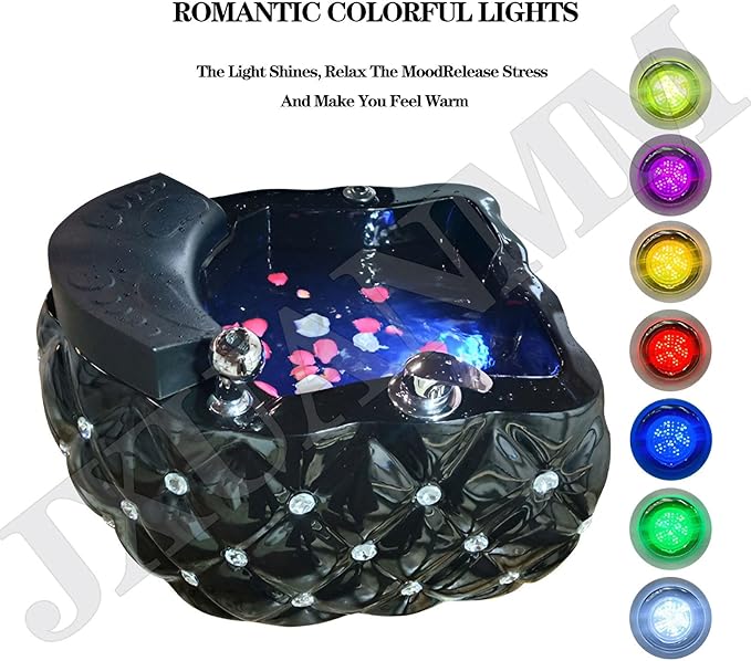 Foot hydromassage Foot Bath Acrylic Footbath Spa Bath Pedicure Pedicure Bowl with Heat and Massage Colorful Lamp and 60PCS Foot Bath Bags for Home Spa Treatment L