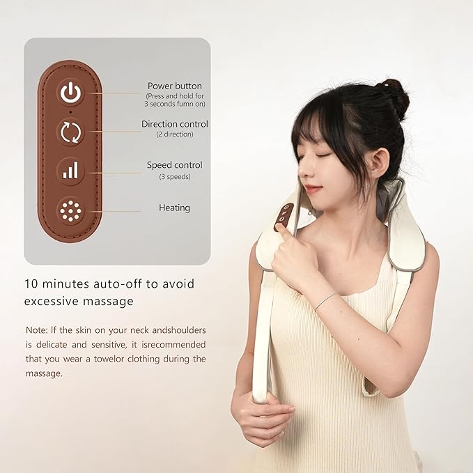 Wireless Shoulder Massager Soothing Heat Shiatsu Massager Pillow for Neck Traps Back Pain Gifts for Men Women Mom Dad