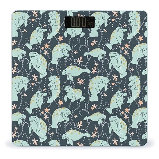 Manatee Animals Smart Square Scale with Digital Display for Bathroom Scale