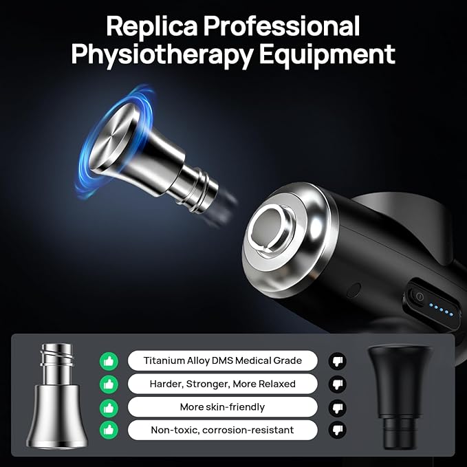 Professional Muscle Massage Gun Deep Tissue with Metal Head Therapy Portable Handheld Muscle Massager Percussion Back Body Masajeador 12mm Amptitude FSA Eligible &amp HSA Approved