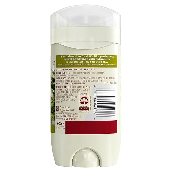 Old Spice Men's Deodorant Aluminum-Free Timber with Sandalwood 3.0oz Pack of 3 with Travel-Size Swagger Body Wash