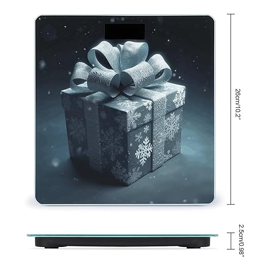 Digital Bathroom Scale for Body Weight Scale with Bright LCD Display High Accuracy Step-On Technology Auto On/Off Snowflake Christmas Gift Digital Scales 400 Lbs /180kg