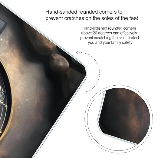 Magical Design Norse Runes Compass Bathroom Scale Ultra-Bright Liquid Crystal Screen Weight Scale Accurate Bathroom Body Scales for Body Weight Bathroom Pet Home Bedroom Gift-Giving