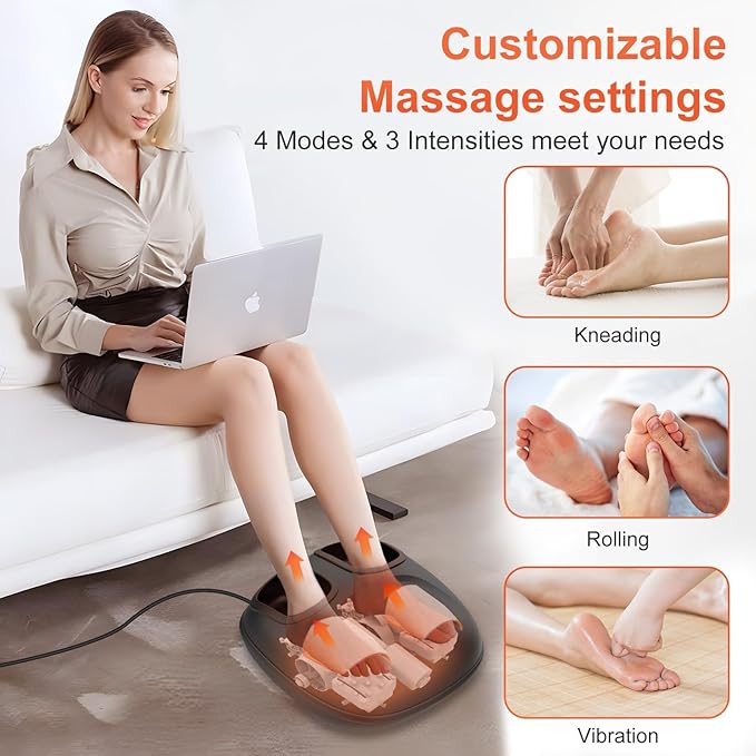 CuPilLo Foot Massager with Heat &amp Shiatsu Massager Mat Full Body