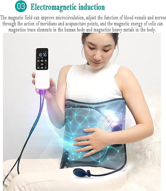 Heated Slimming Therapy Belt Electric Heating Massager Belt with Hot Compress Vibration Relieves Muscle Tension for Back Waist Shoulder Pain Relief Gifts for Women at Home.